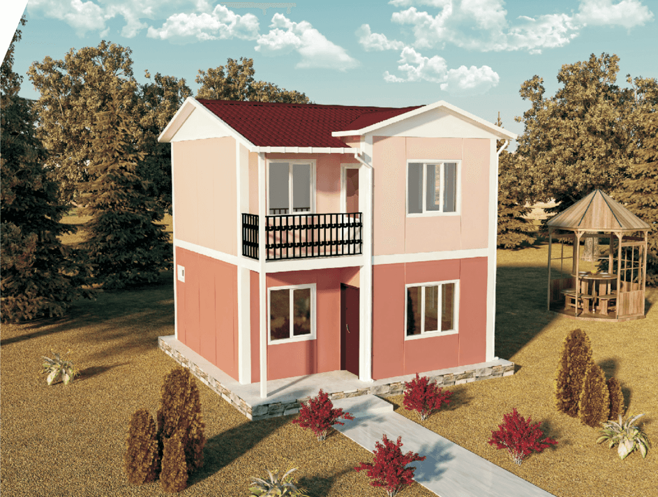82 m² Çift Katlı Prefabrik Konut